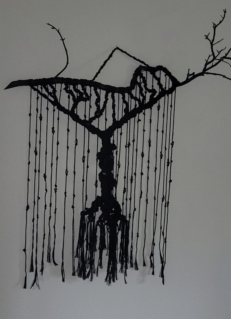 Tree of Protection with Amethyst Beads in the Rain and Silver Skull beads